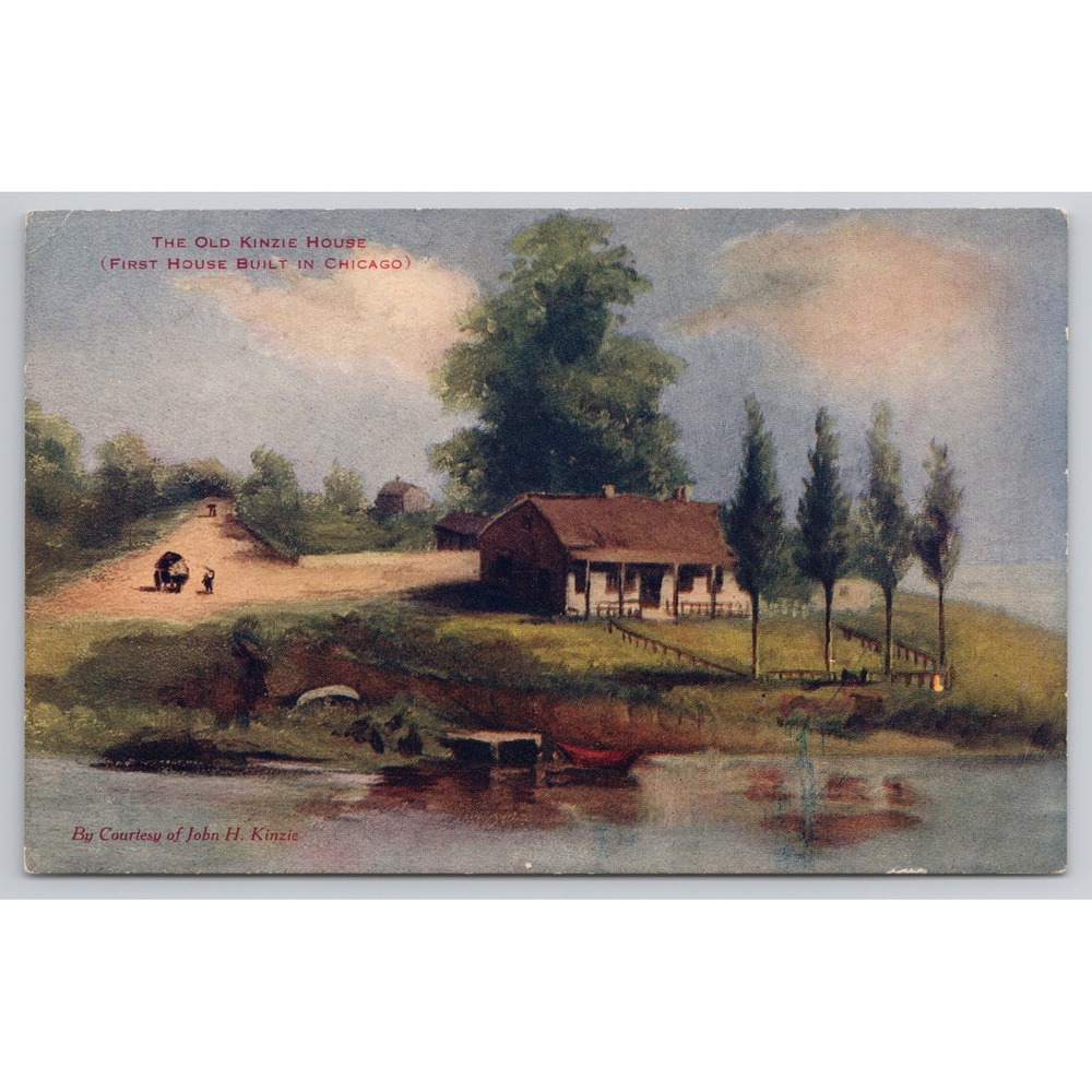 Vintage‎ Postcard The Old Kinzie House First House Built In Chicago